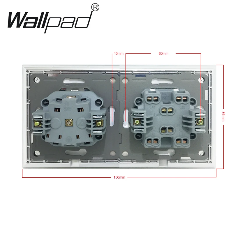 2 Way светильник переключатель с Кепки розетка Wallpad украшением в виде кристаллов