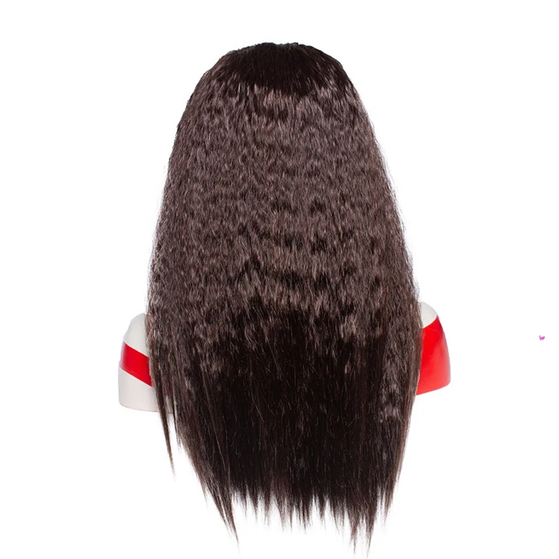 

Headband Wig Long Nature Brown Yaki Straight Wig Synthetic Wig For Women Daily Party Use Heat Resistant Fiber Nature Looking Wig