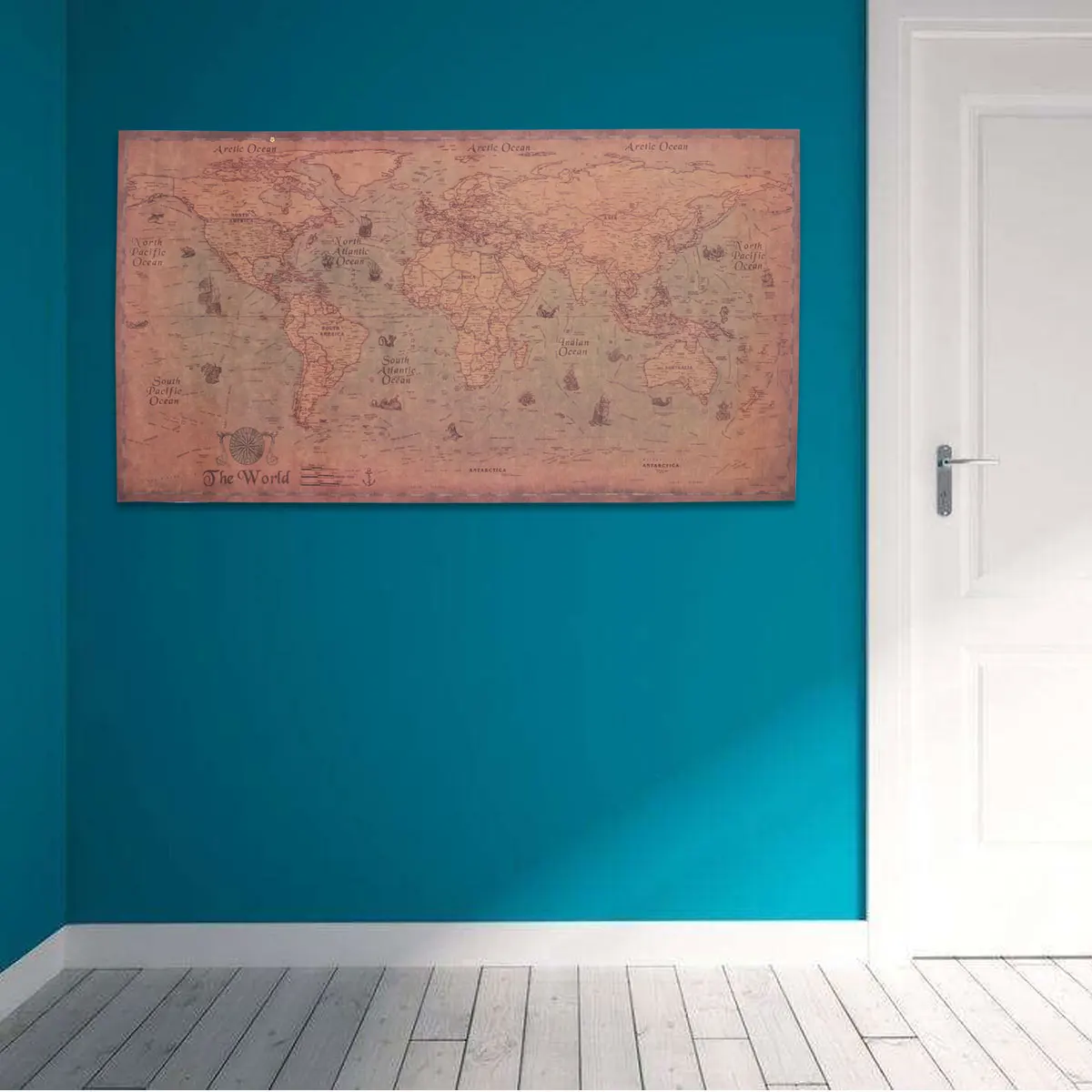 2 шт. карта мира морская крафт бумага постеры античный винтажный стиль