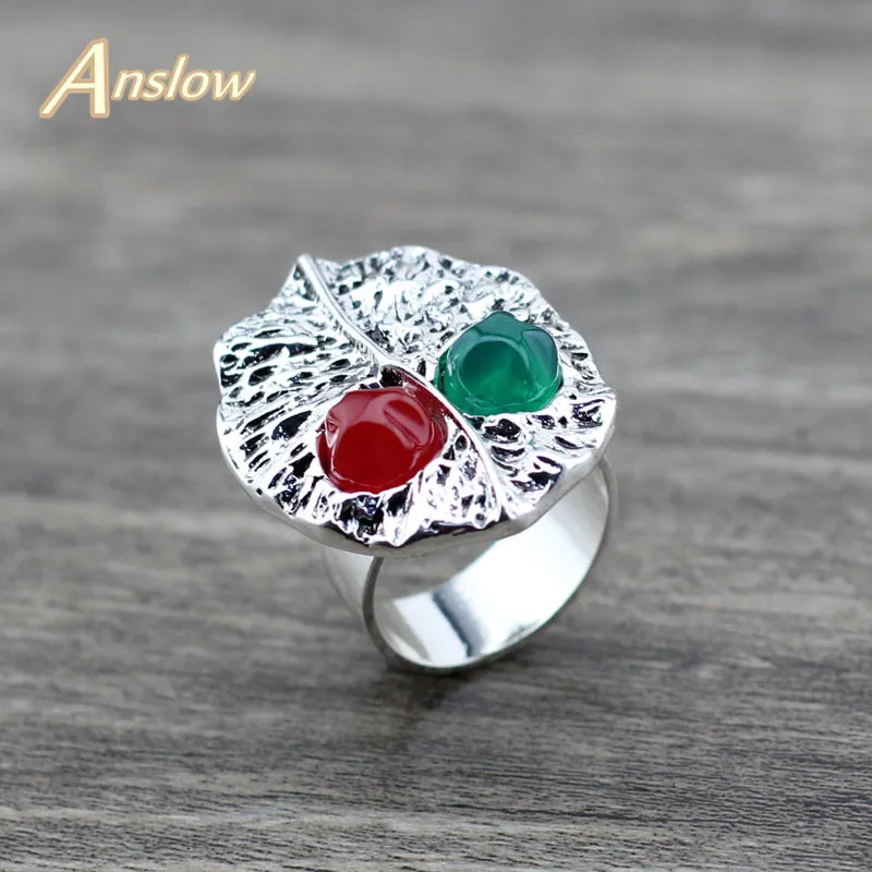 

Anslow 2020 New Sale Fashion Jewelry Retro Vintage Resin Leaf Women Female Finger Ring For Wedding Party Free Shipping LOW0044AR