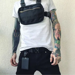 Новая нагрудная сумка для мужчин, тактическая сумка для жилета, Повседневная функциональная нагрудная сумка, уличная одежда для мальчиков, Мужская поясная сумка Kanye 072002