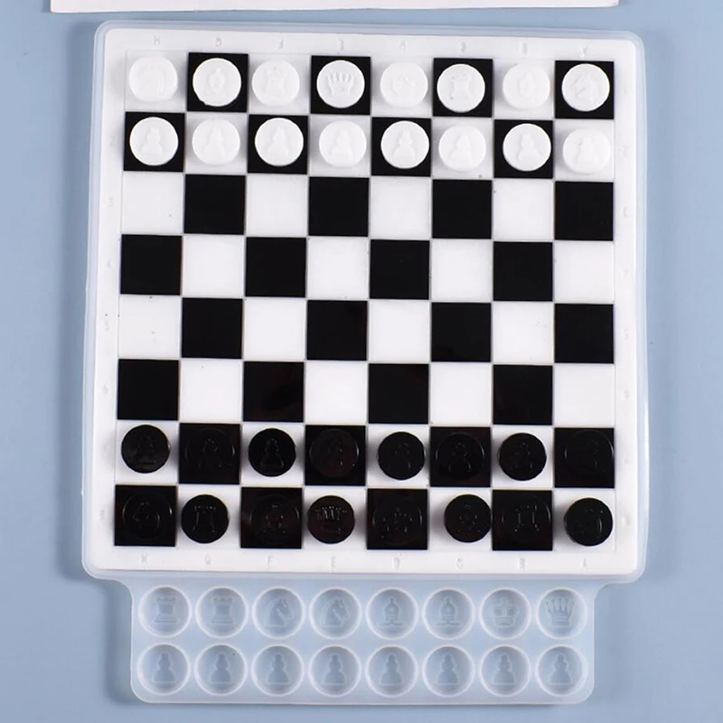 

Handmade Chess Set And Checker Game Board Resin Casting Mold International Checkers Toy Silicone Mould Epoxy Resin Craft