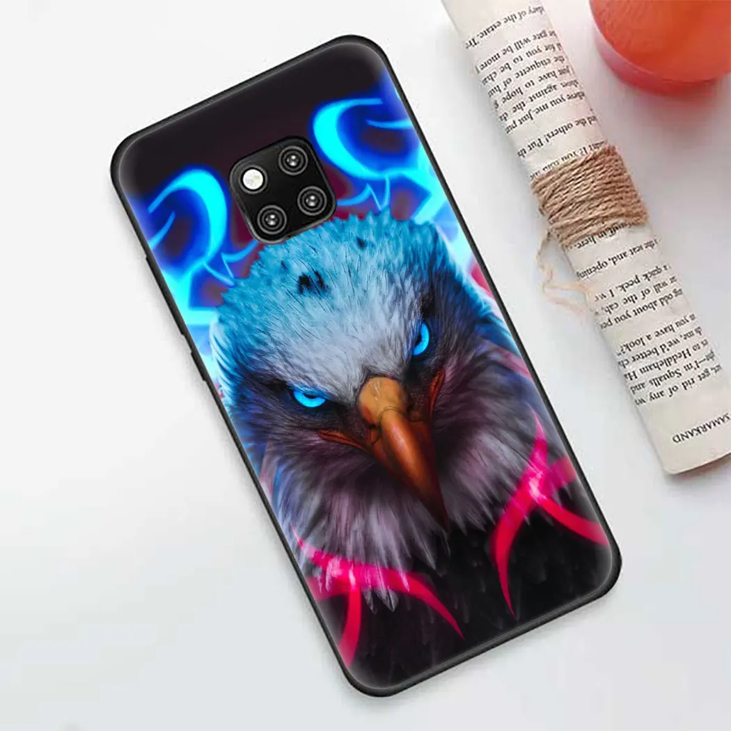 Soft silicone Cover for Huawei Honor 8 9 10 Lite 9X 20 Pro 7X 8A 8X 8C 20S Note Black Phone Case Eagle Animal | Мобильные телефоны