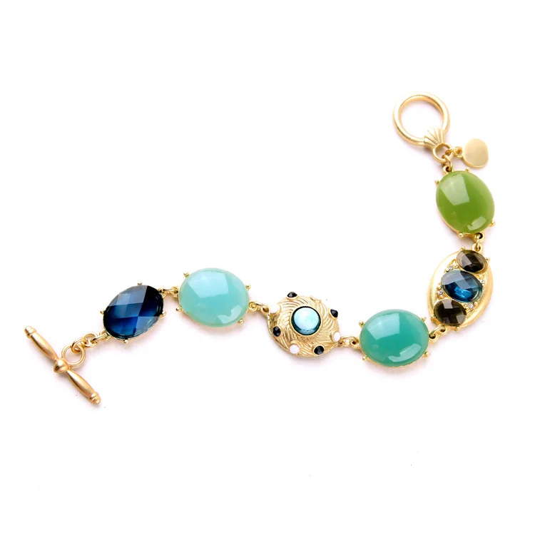 Уникальные разноцветные овальные очаровательные браслеты из акриловой смолы