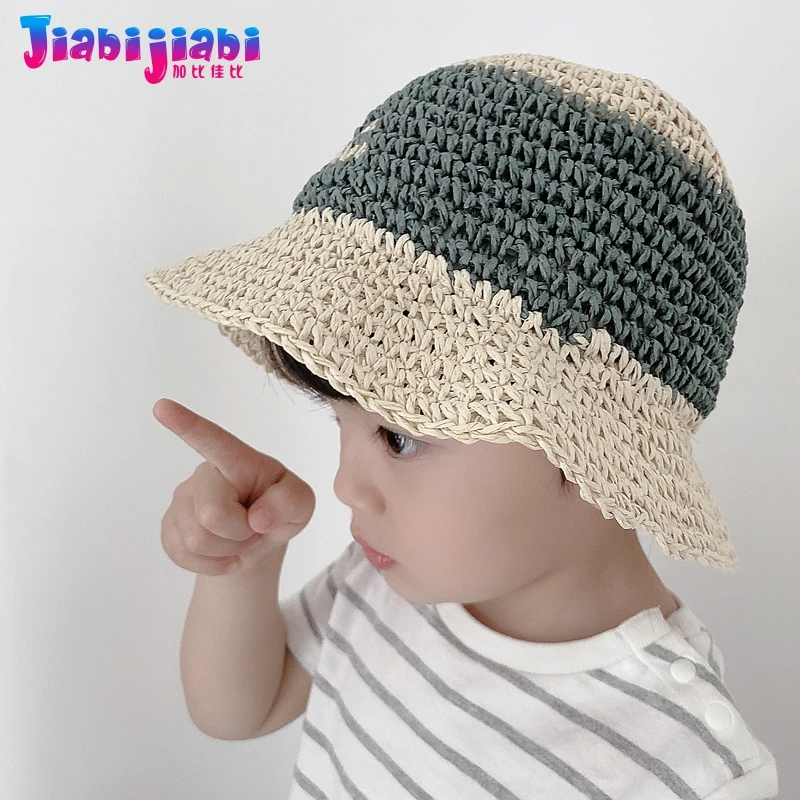 Панама летняя детская соломенная шляпа расшитая разноцветными буквами ручная