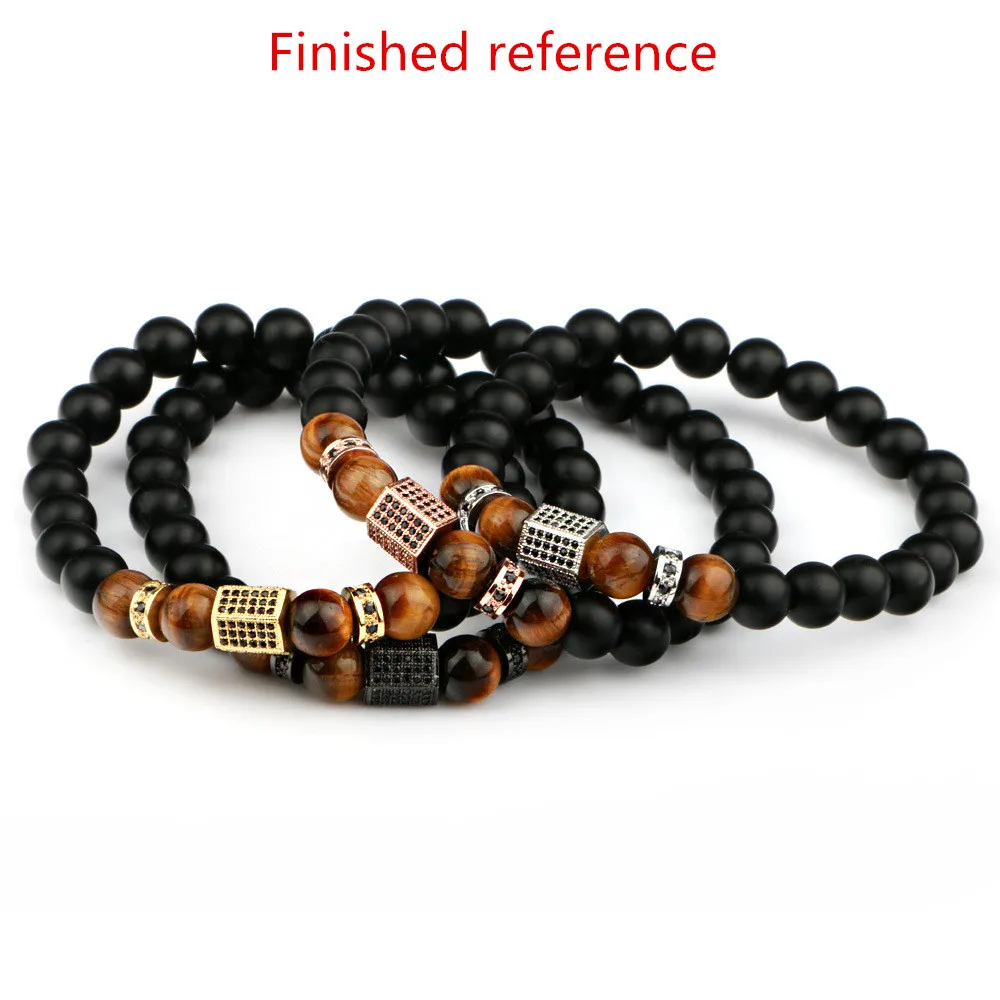 

2pcs/lot Micro-inlaid copper zircon jewelry accessories Hexagonal prism spacer spacer DIY high-end bracelet beads