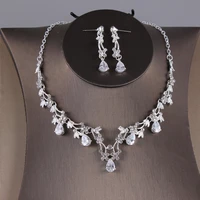 floralbride alloy rhinestones crystals cubic zircon wedding jewelry set bridal cz necklace earring set women banquet jewelry set