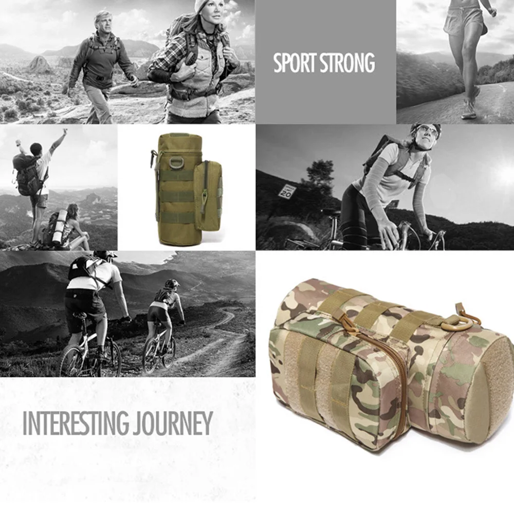 Камуфляжная спортивная сумка для бутылок тактическая на пояс чайника армейского