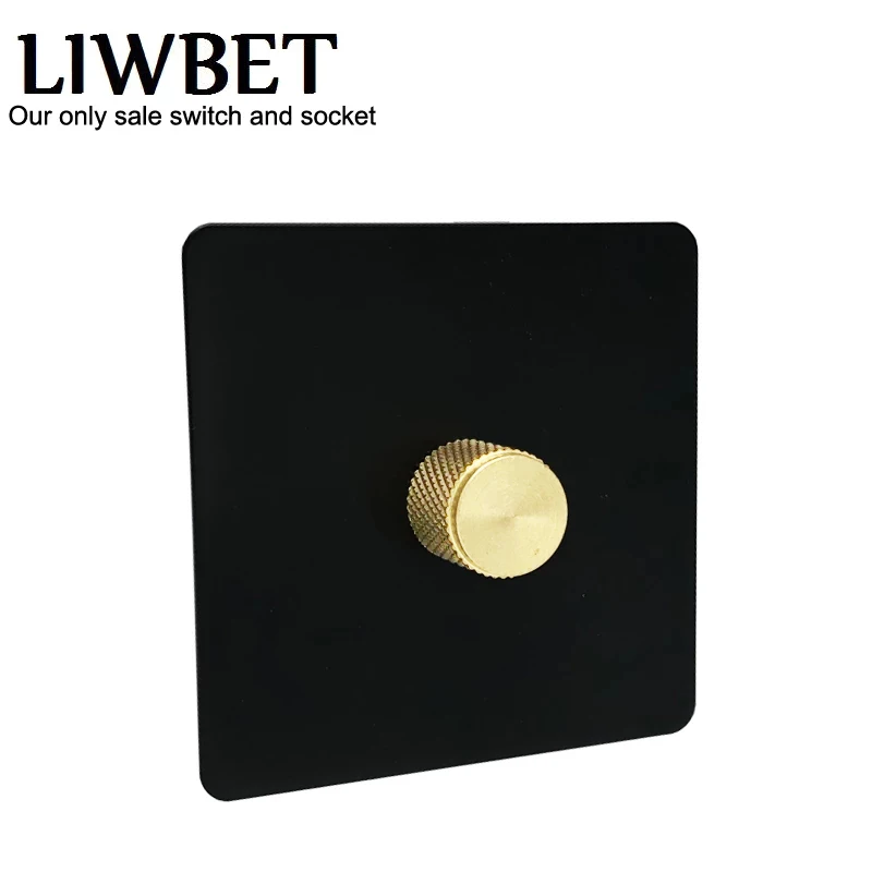 Регулятор яркости LIWBET черного цвета и металлический переключатель золотого с