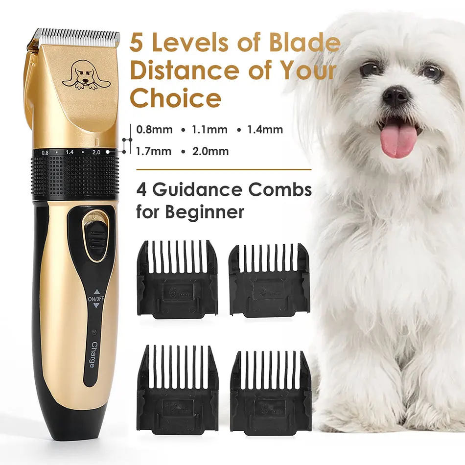 USB перезаряжаемая машинка для стрижки домашних животных набор 5 в 1 электрическая