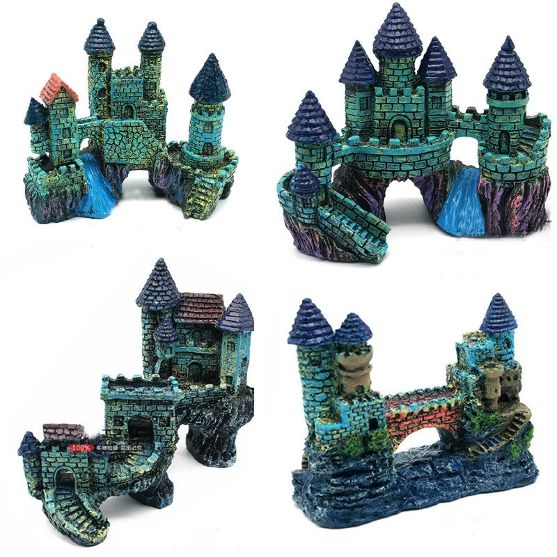 

Aquarium Shipwreck Castle Decorations Fish Tank Ornaments Resin Material for Aquariums Landscaping Ornament