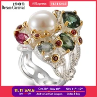 dreamcarnival 1989 infinity colors series women rings two tones colors coated gorgeous shiny zircon jewelry of the day wa11693