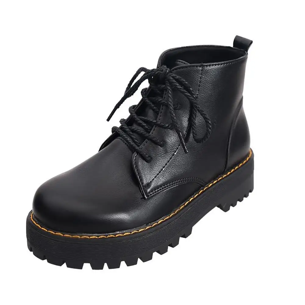 

Women Thick-bottom Martin boots female British wind 2019 autumn new high-top shoes boots Korean wild student retro Women's boots