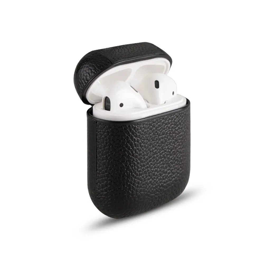 LISM чехол из натуральной кожи для Apple Airpods 1/2 противоударный ПК чехол для AirPods протектор для наушников Litchi шаблон чехол Капа