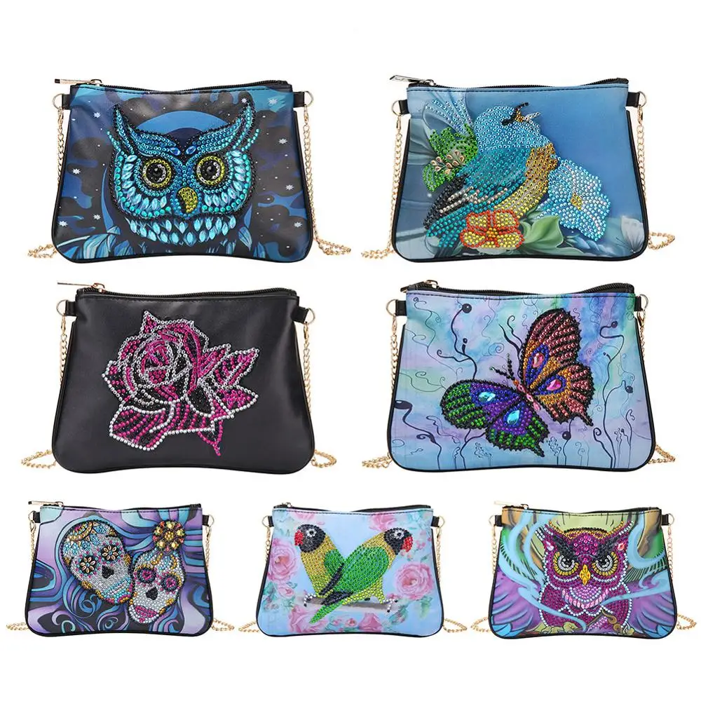 DIY Сова специальная форма алмазная картина кожаная цепь сумки через плечо