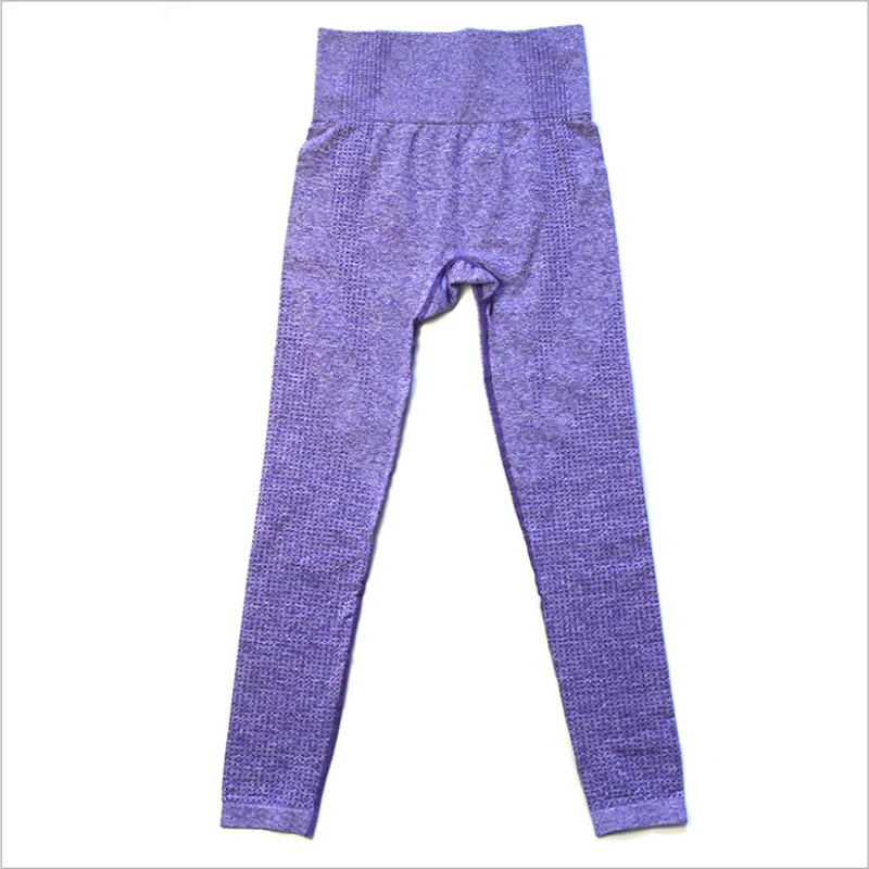 Purple Энергетические бесшовные леггинсы, спортивные Леггинсы для фитнеса, спортивные женские штаны для фитнеса, бега, йоги, колготки для спортзала, леггинсы с высокой талией - Цвет: Purple
