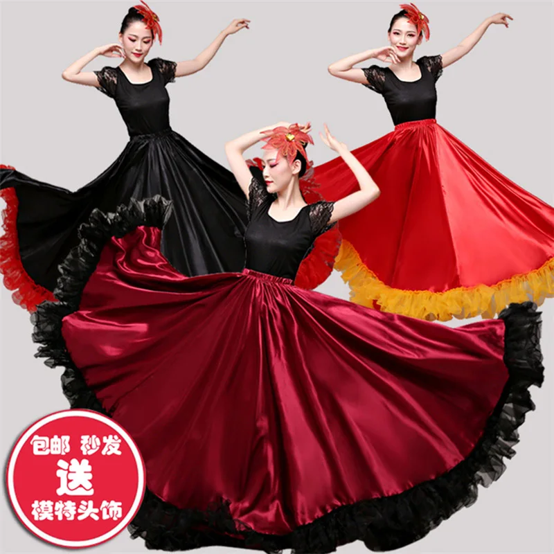 Танцевальный Костюм для фламенко для женщин Vestido Sevillana Gypsy Испания Фламенго леди танцевальное платье юбки фламенко сценическая танцевальная одежда SL1447