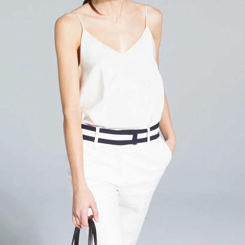 Женский Шелковый топ на двойных лямках белый|Топы| |