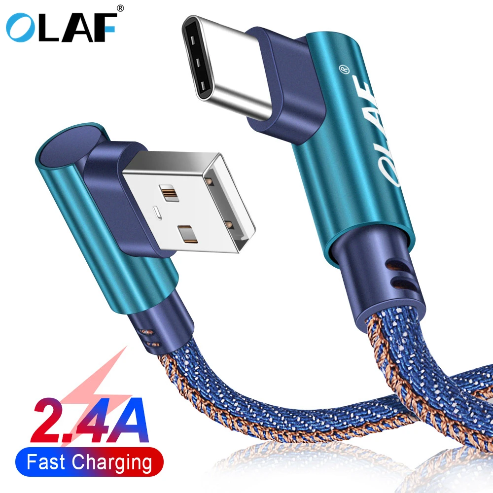 Кабель USB Type C 90 градусов для Samsung Galaxy S10 S9 кабель быстрой зарядки и передачи данных