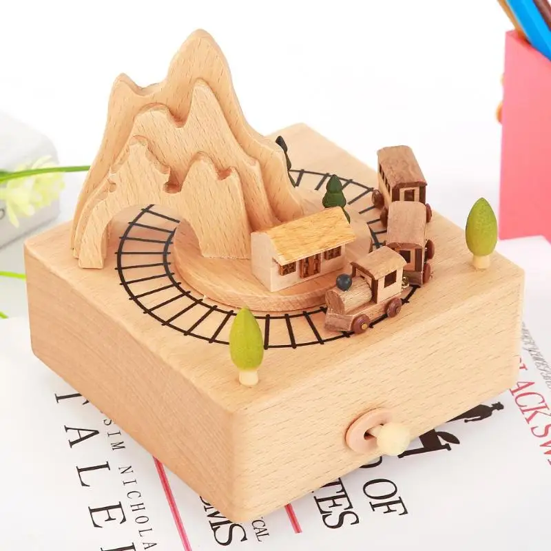 Креативный белоснежный комод вращается Весна здание музыкальная шкатулка Artware