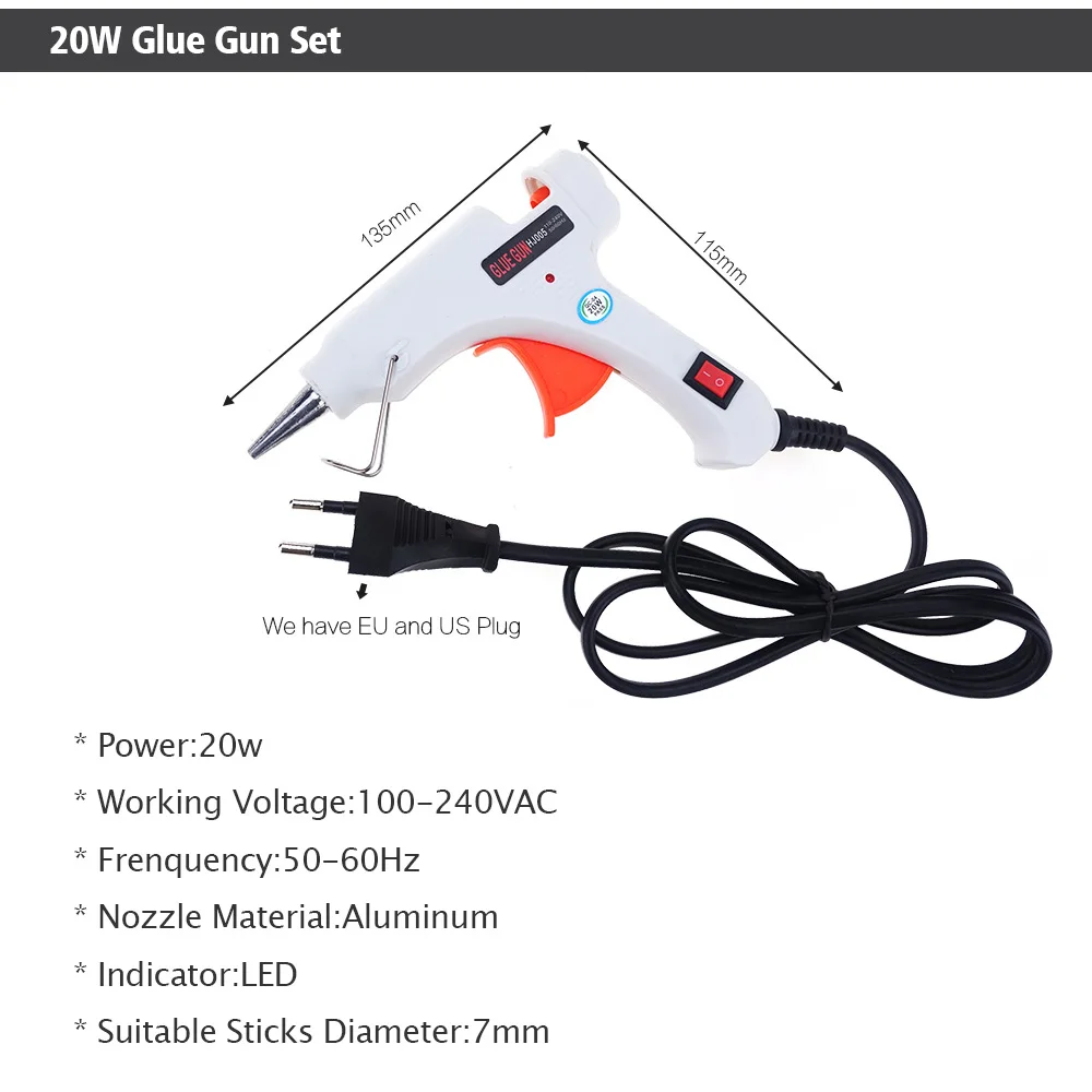 Бесплатная доставка 6 в 1 Набор клеевых пистолетов Электрический термоплавкий