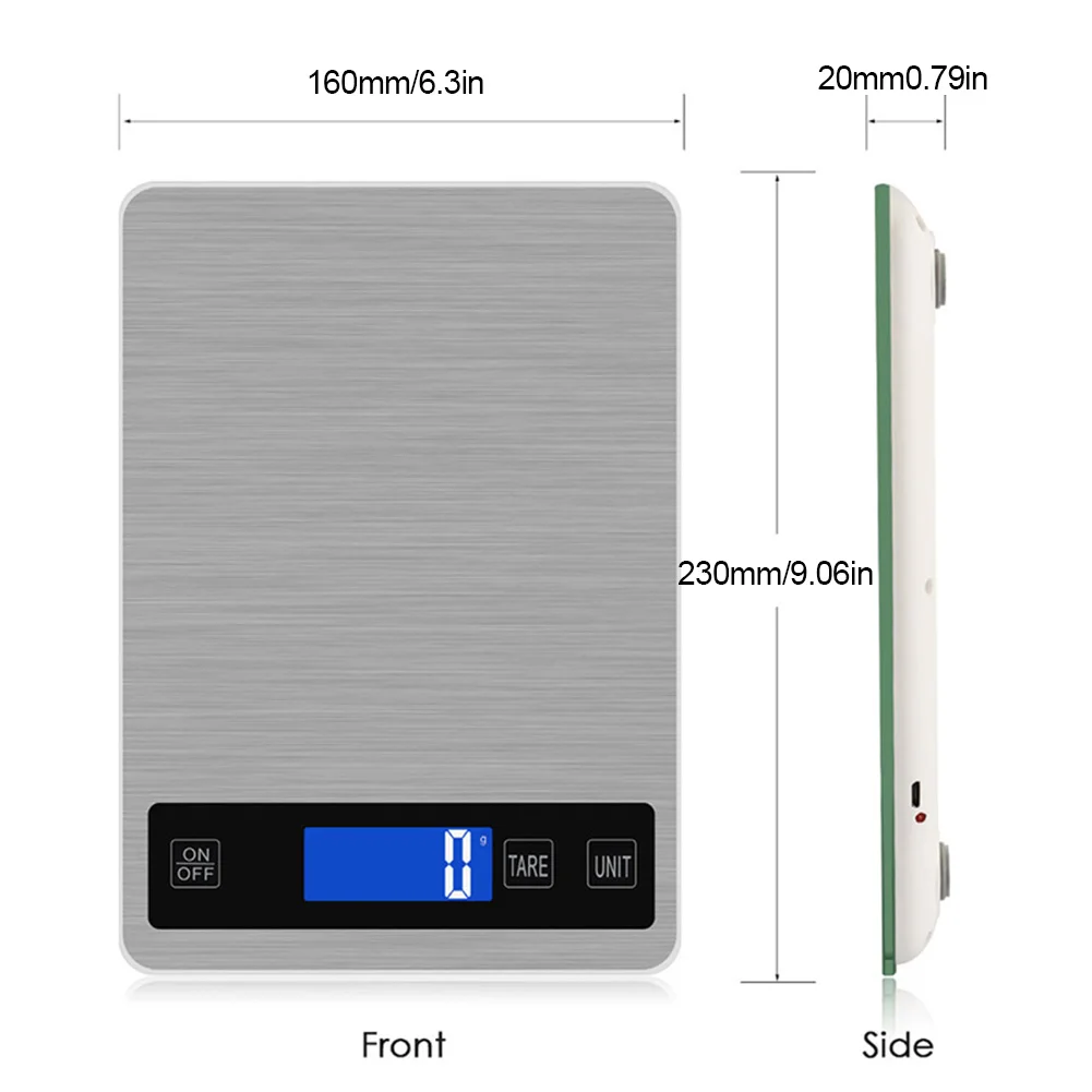 

15Kg 1g/0.1oz LCD Digital Kitchen Scale Electronics Scale Stainless Steel Weighing Scale Digital Cooking Scale Kitchen Tools