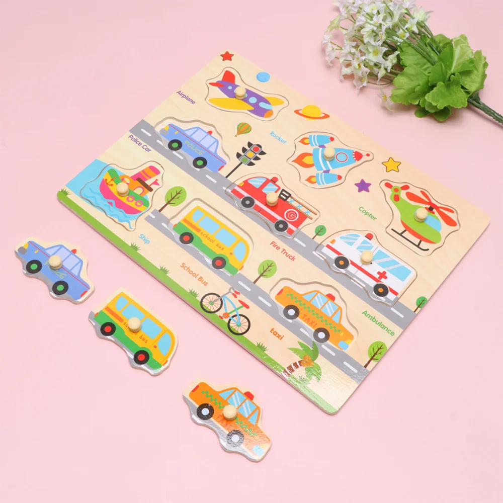 

Wooden Alphabet Puzzles Board Colorful Patterns 26 Letters Puzzles Educational Toys Playthings with Nails for Baby Kids (Alphabe