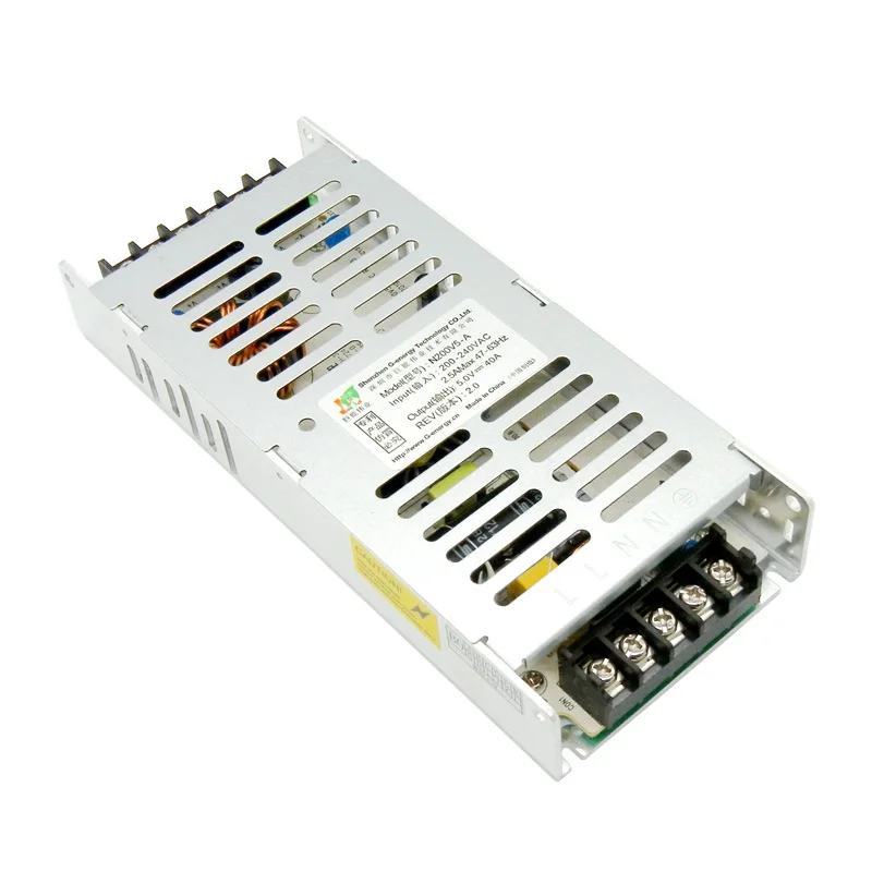 Переключение Питание 5V 40A 200W ультра тонкий толщиной 3 см ультратонкий