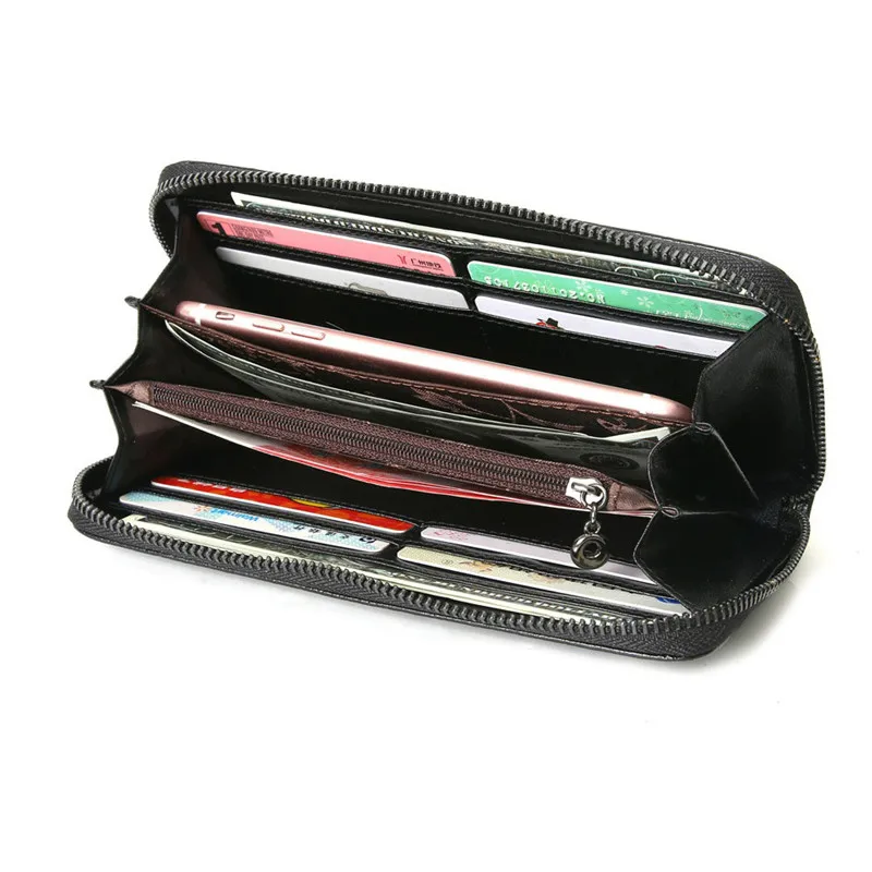 

Genuine Leather Wallet Women Long Floral Womens Leather Wallets Cow Leather Clutch Bag Large Capacity Female Purse