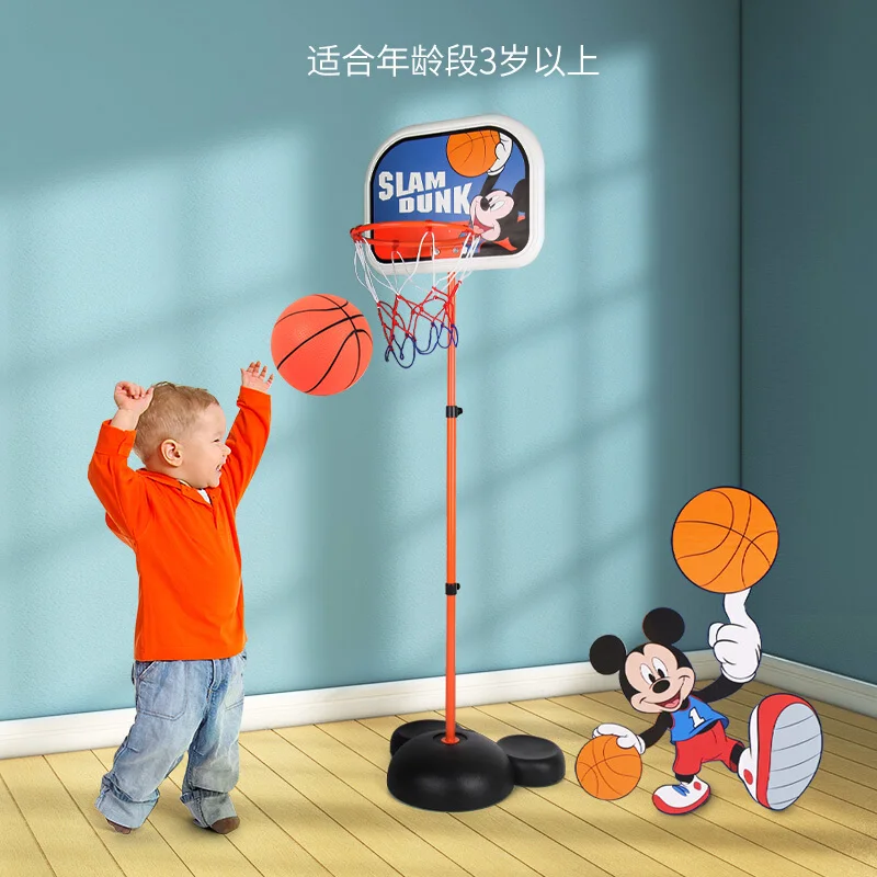 

1 Set Disney Children Basketball Stand Mickey Mouse Adjustable 40-95cm Outdoor Indoor Basketball Training Boys Gifts Toys Hoop