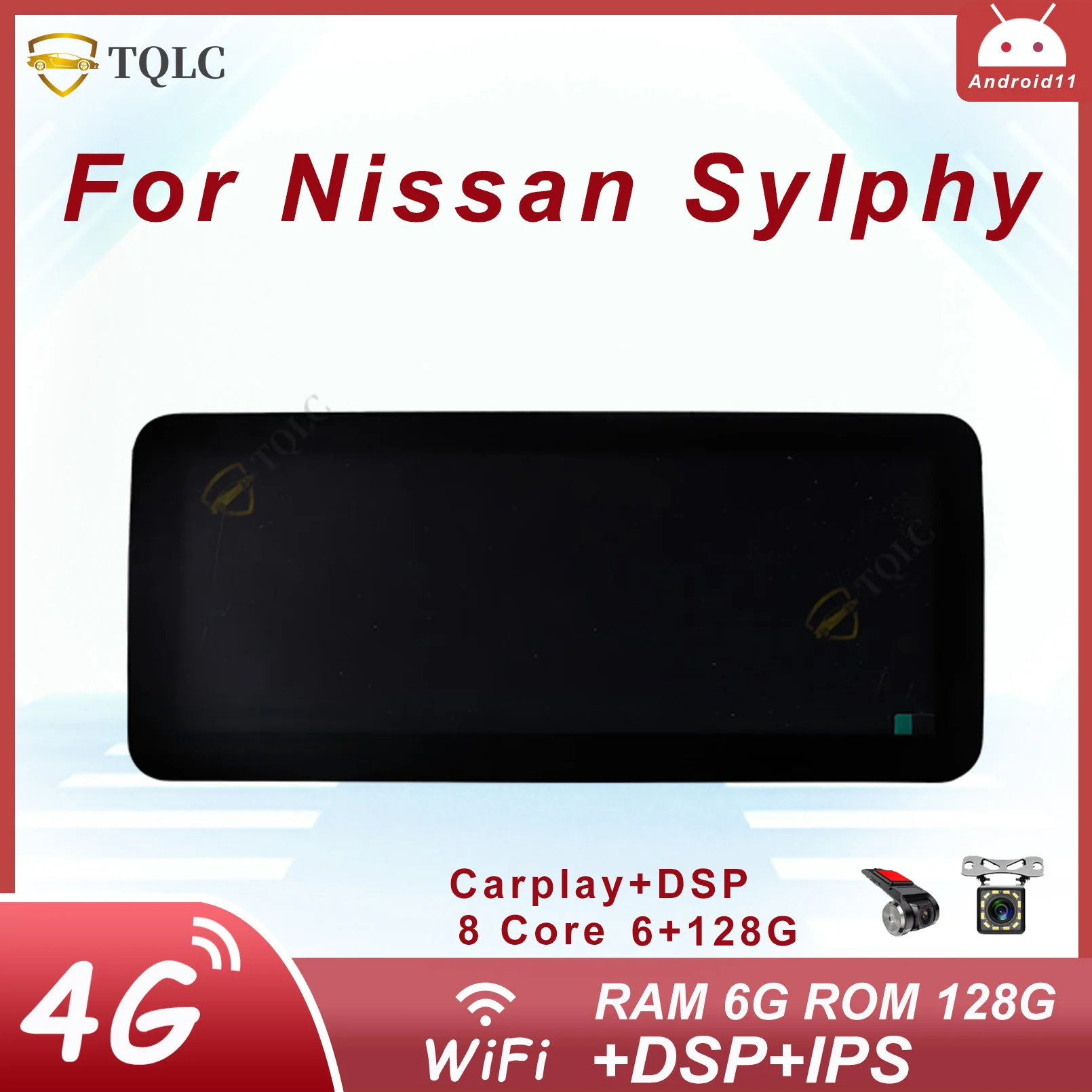 

TQLC Android Car Radio Player For Nissan Sylphy 12.3'' Carplay DVD Multimedia Player Car Stereo GPS Navigation Speakers