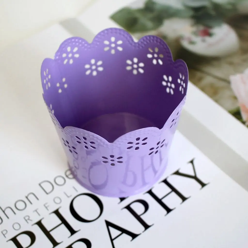 Полые цветочные корзины держатель Контейнер Настольный Органайзер макияж бочки