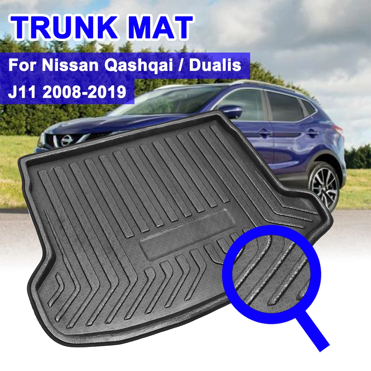 Для Nissan Qashqai Dualis J11 2008 2019 Задняя подкладка для багажника напольный коврик поднос