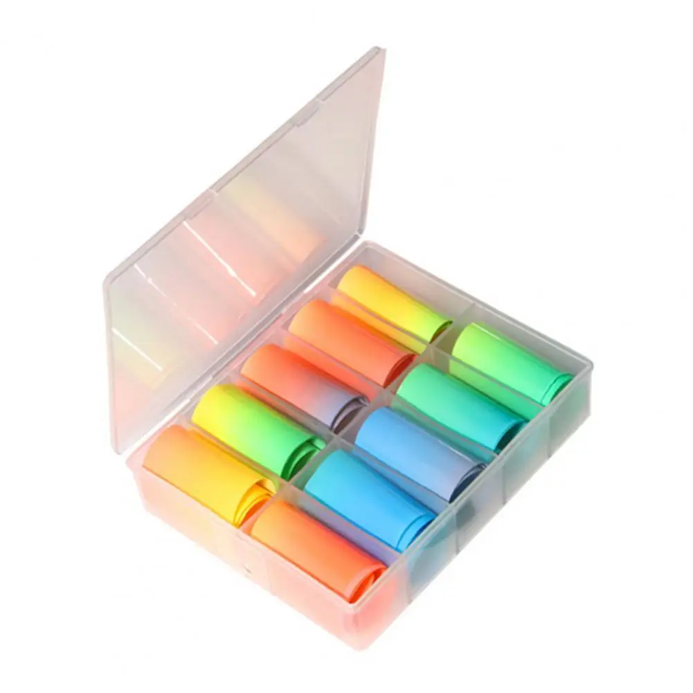 

50% Hot Sale 10Pcs/Set Fluorescent Nail Transfer Starry Style Ultra Thin Summer Glitter Colorful Nail Art DIY Decoration Manicur