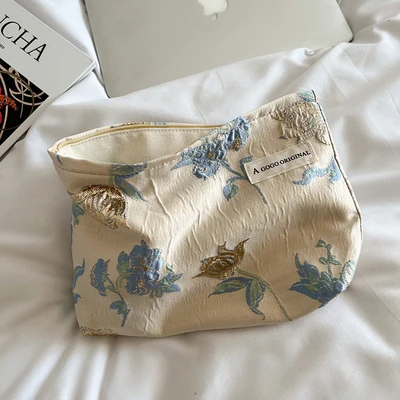 Женская Цветочная косметичка в стиле ретро несессер органайзер для хранения