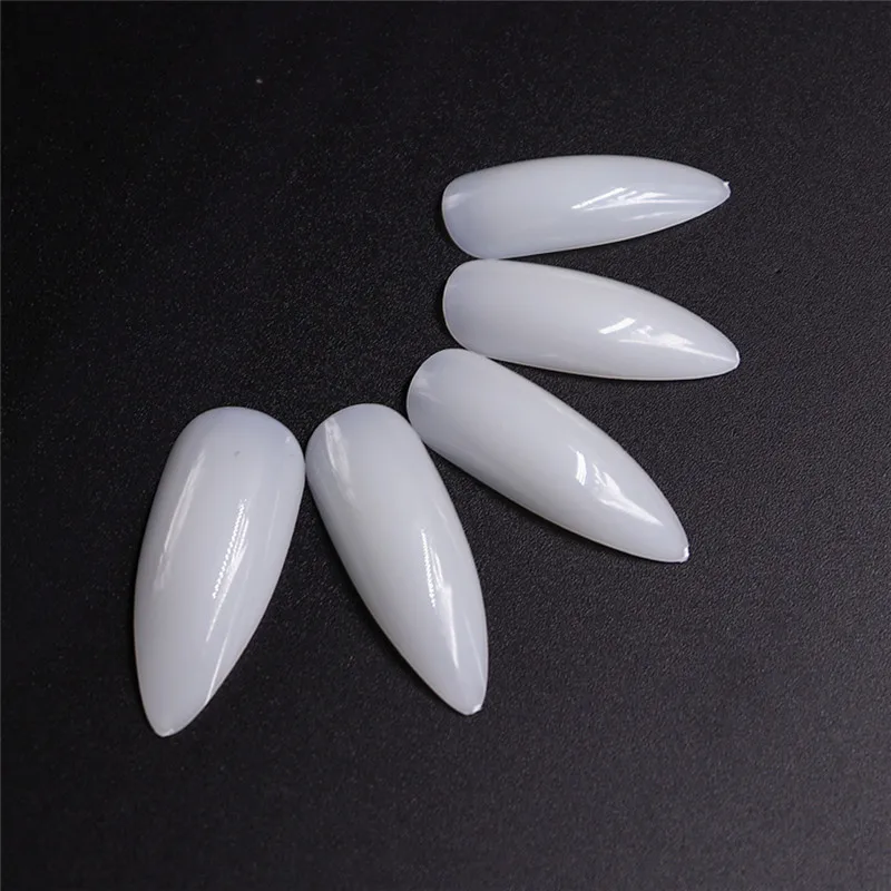 100 шт./коркор. белый/прозрачный/натуральный длинный полностью закрывающий стилет