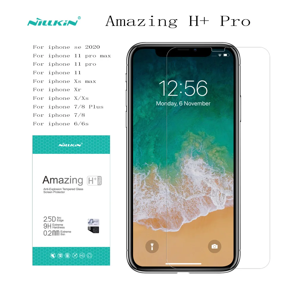 Стекло Nillkin H + Pro для iphone se 2020 закаленное стекло защиты экрана 11/Xs Max/X/Xs/XR/6 7 8 Plus
