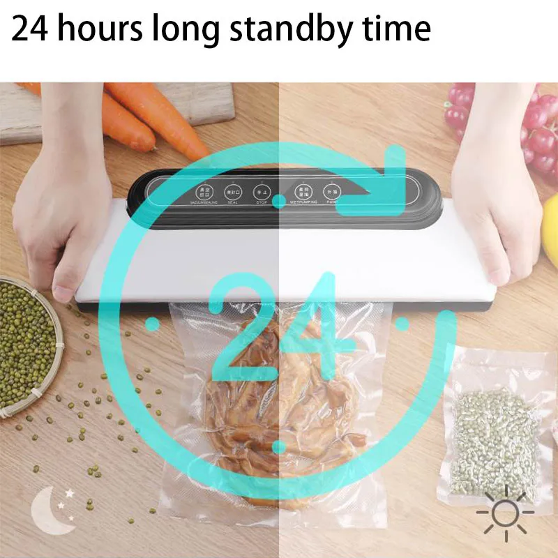 

110/220V Automatic Vacuum Sealer Best Fully Portable Household Food Wet Dry Packaging Machine Sealing Include 15Pcs Bags Free