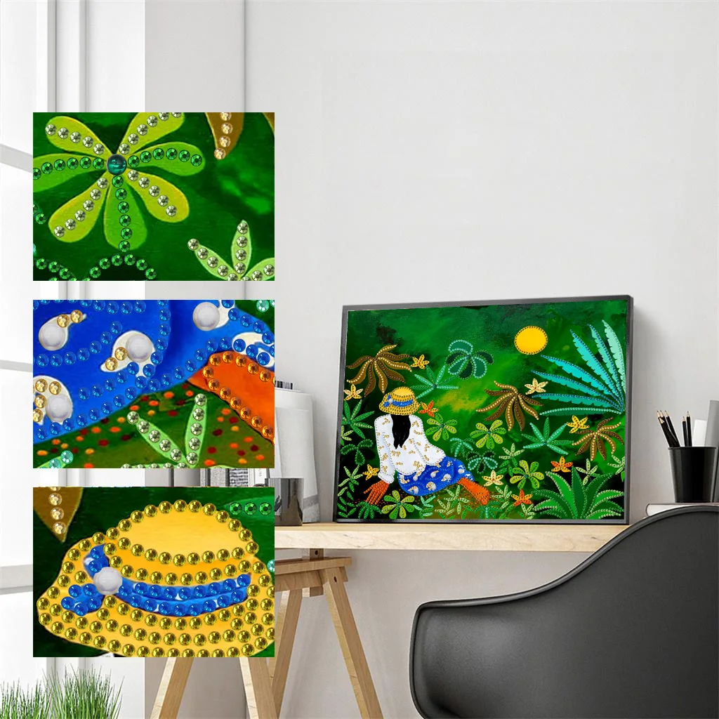 

Crystal Rhinestone Diamond Painting Fantasy Round Diamond Square Diamond Embroidery With Bead Embroidery Sparkling Girl