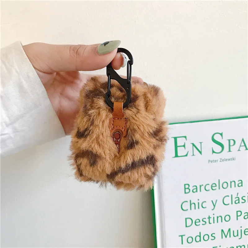 Чехол для наушников Eopard плюшевый пушистый дизайн Bluetooth чехол AirPods защитный 2