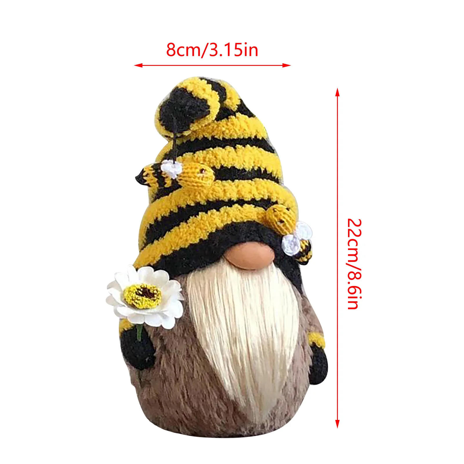 

Bumble Bee Striped Gnome Scandinavian Tomte Nisse Swedish Honey Bee Elfs Home Standing Post Living Room Desktop Decoration