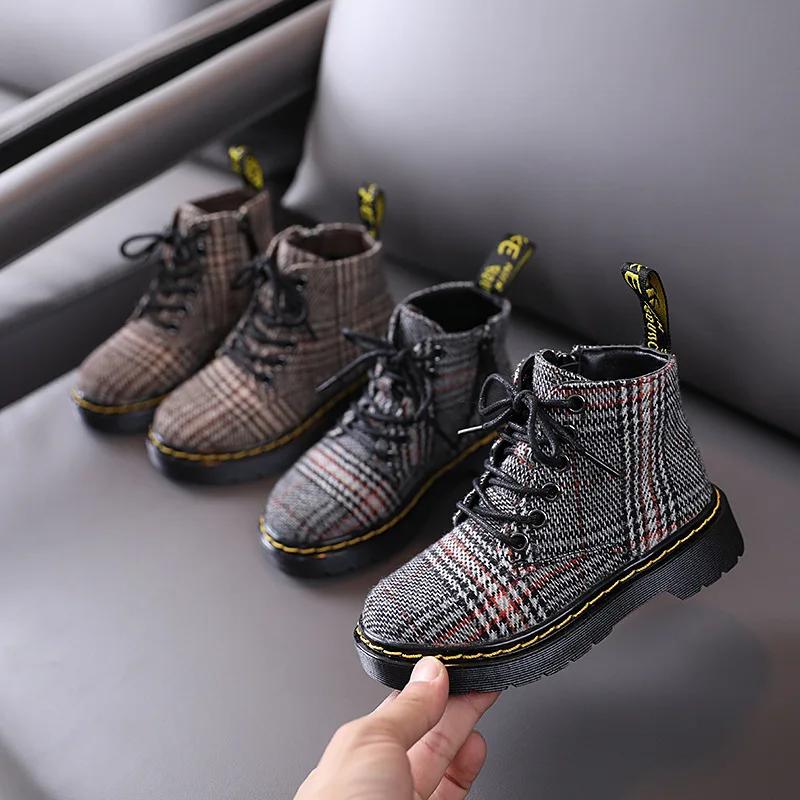 

Girls boots autumn 2020 new children's shoes fabric children's short boots soft sole single boots