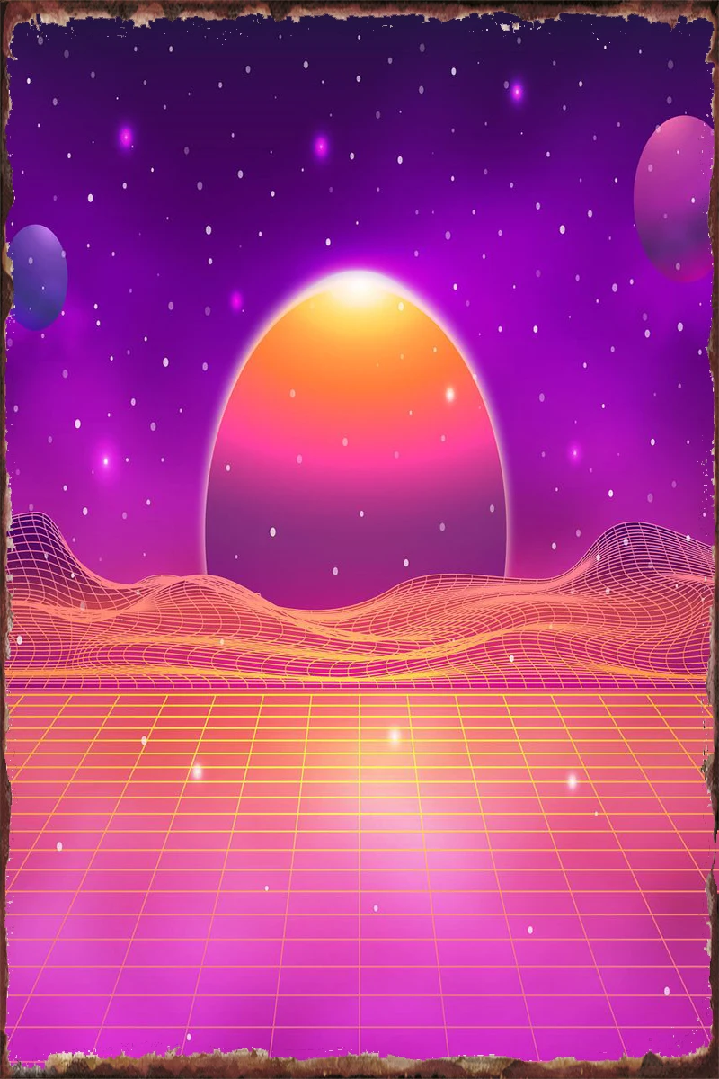 

Неоновый пейзаж, Настенный декор, украшение комнаты, ретро, винтажная металлическая вывеска, Жестяная Табличка для творчества, клуба, мужск...