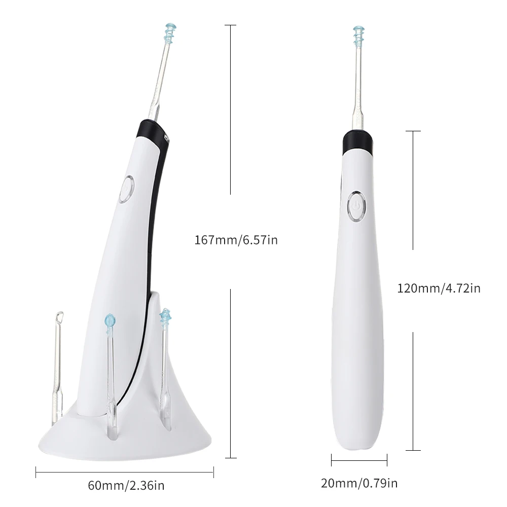 

Earwax Remover Tool Acoustic Vibration Baby Child Earpick Machine Ear Cleaning Tools 4 Replacement Heads Ear Cleaner