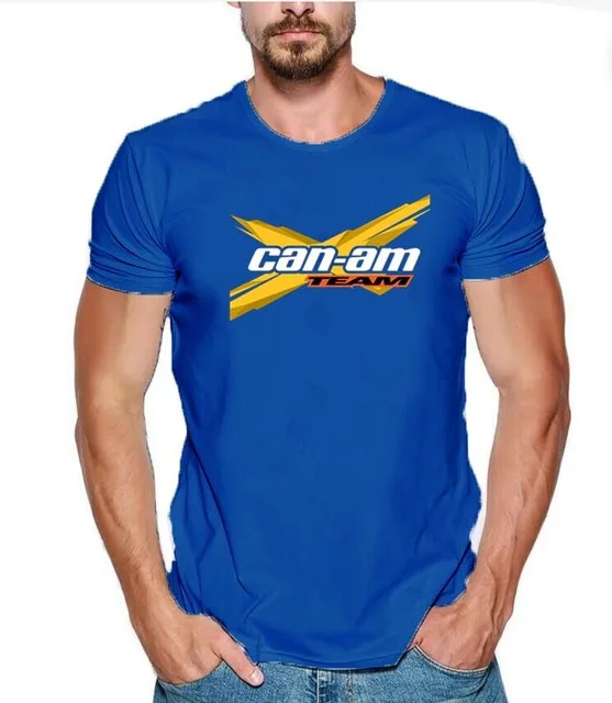 Высокое качество 2019 Мужская футболка с принтом коротким рукавом новинка Can-Am