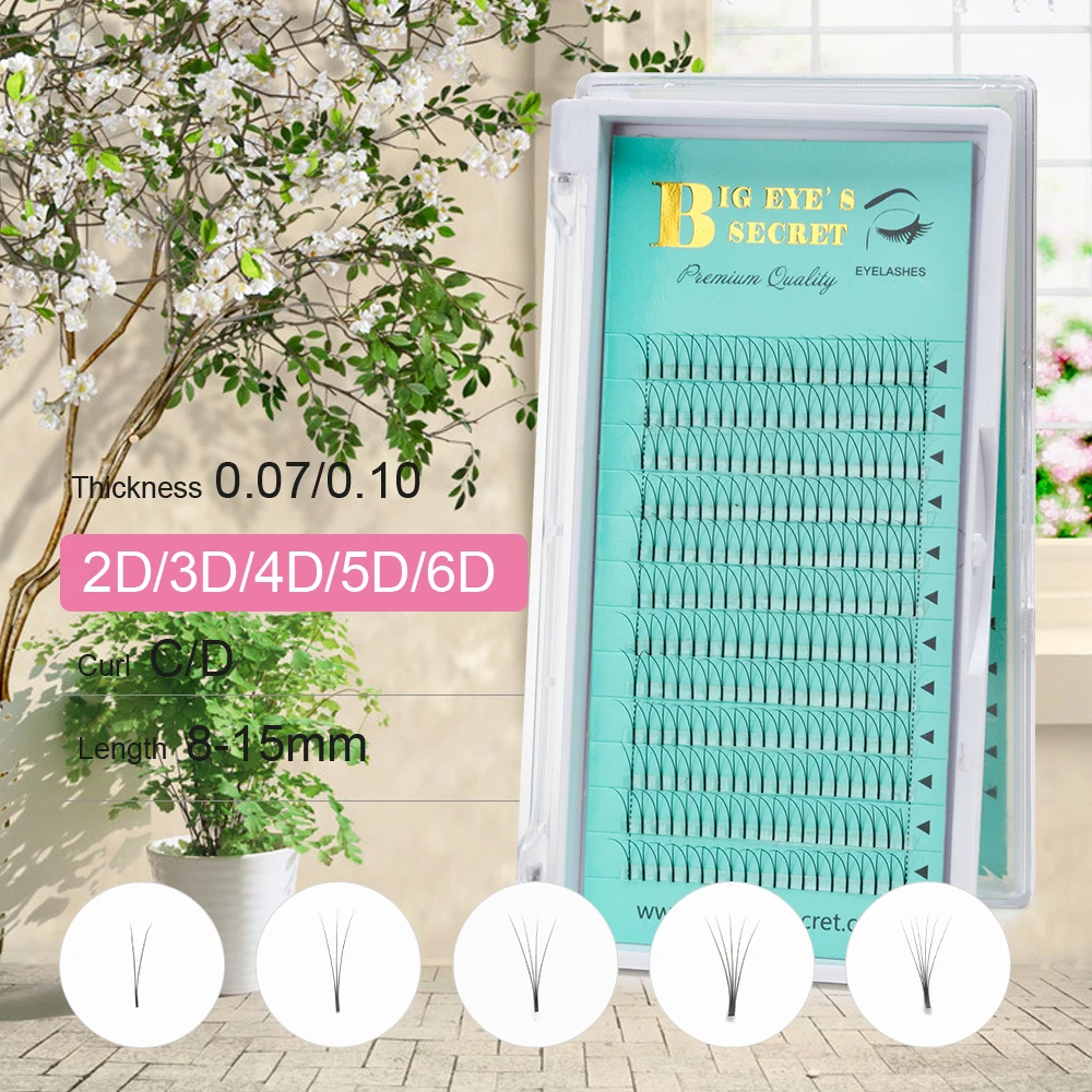 Ресницы Big eye's secret объём 2D/3D/4D/5D/6D накладные ресницы с длинным стержнем готовые