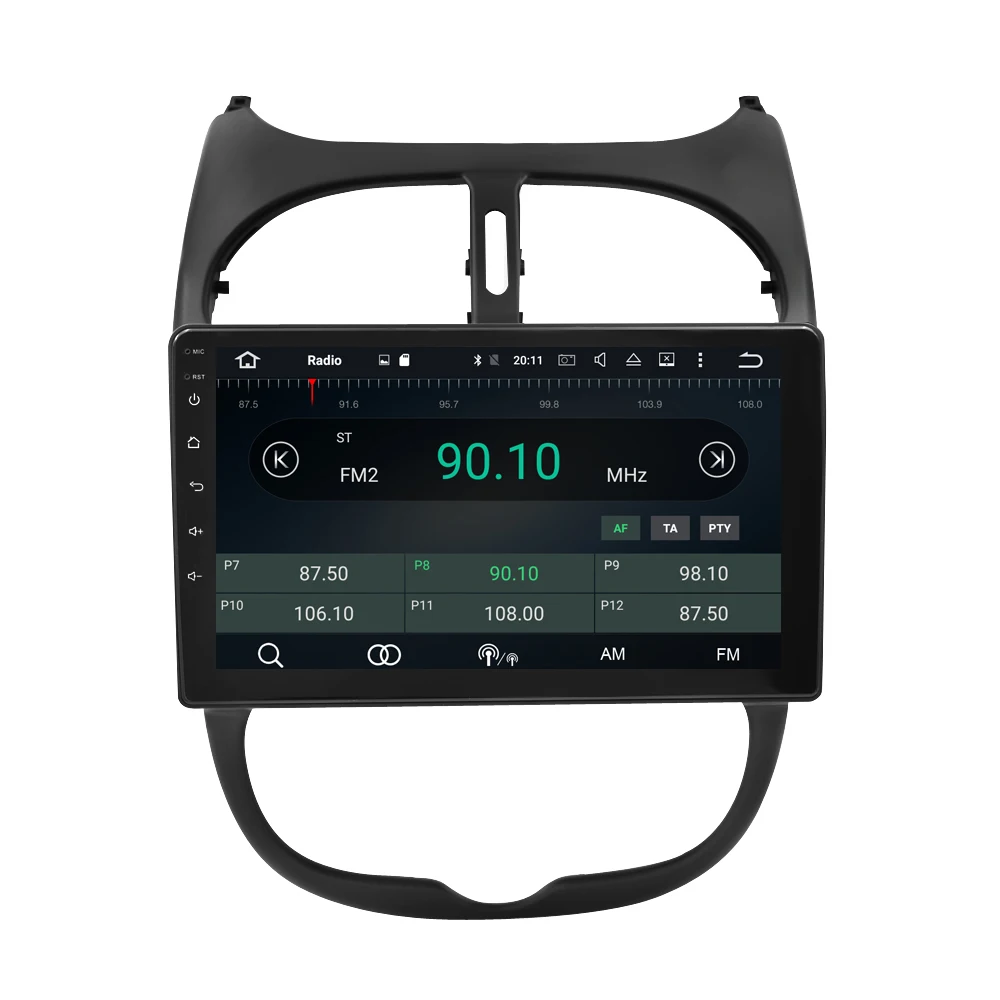 Автомобильный DVD-плеер на Android 9 0 GPS ГЛОНАСС навигация мультимедиа для Peugeot 206 2000-2016