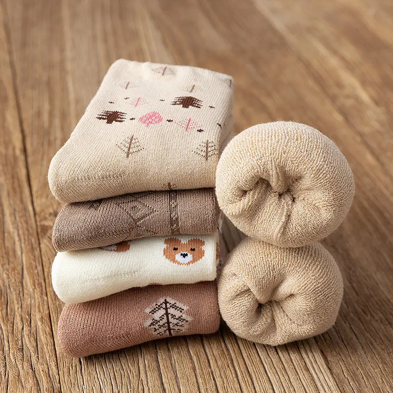 

Terry socks women autumn and winter thickening warmth college style cute towel socks kawaii Christmas gifts Korean style women