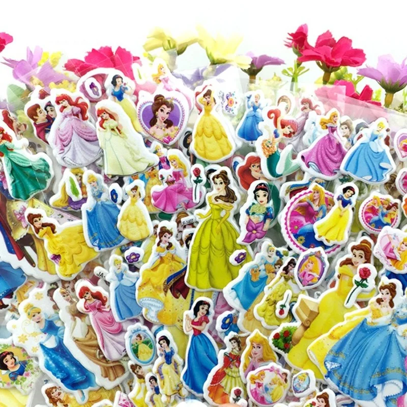 

20PCS/SET Disney Disney Princess Frozen Anna Elsa Sofia Cartoon 3D Sticker Girls Boy Stickers Kids Toy Christmas Birthday Gifts