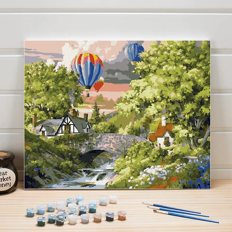 Холст масляная краска ing по номерам пейзаж акриловая одна штука Сделай Сам 40 × 50